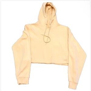 Bershka Hoodie Crop Sweater Size S Spring Cream Y2K